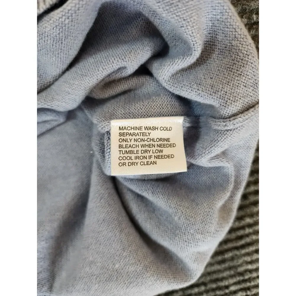 Vintage Weatherproof Cotton Cashmere V-Neck Sweater Men's Size Large Blue